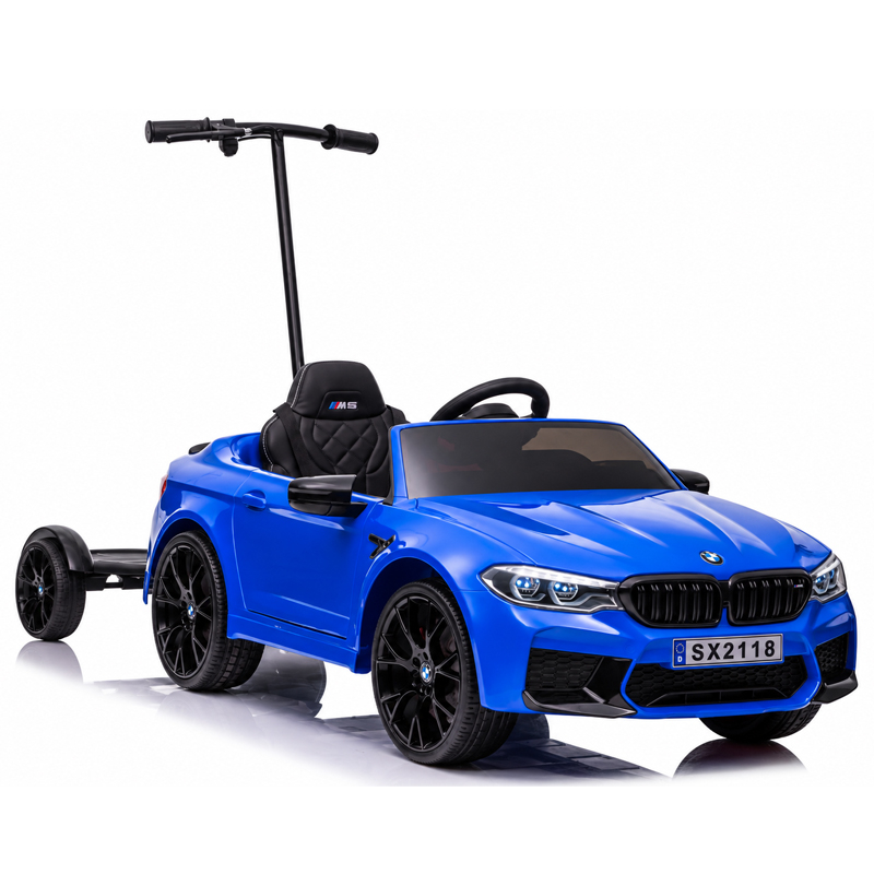 Masinuta electrica pentru copii cu hoverboard, Bmw M5 Competition, 400W, 24V 7Ah, premium, albastra