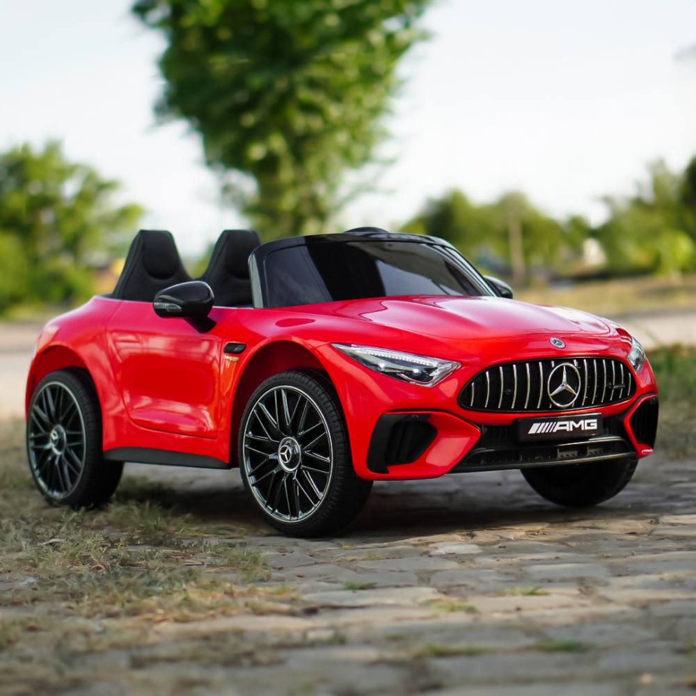 Masinuta electrica pentru copii cu licenta Mercedes SL63, 160W, 12V 10Ah, echipare premium, rosie [3]