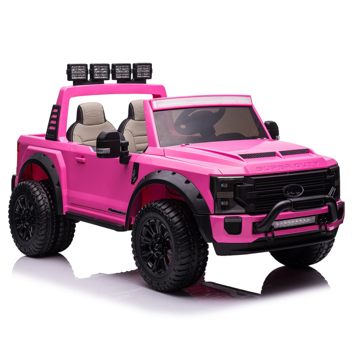 Masinuta electrica copii Ford Super Duty F450, roz [14]