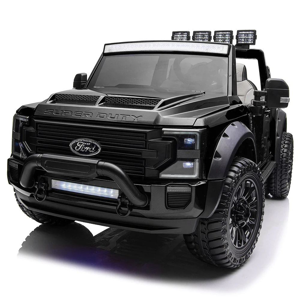 Masinuta electrica pentru 2 copii, Ford Super Duty F450, 300W, 24V 14A premium, neagra