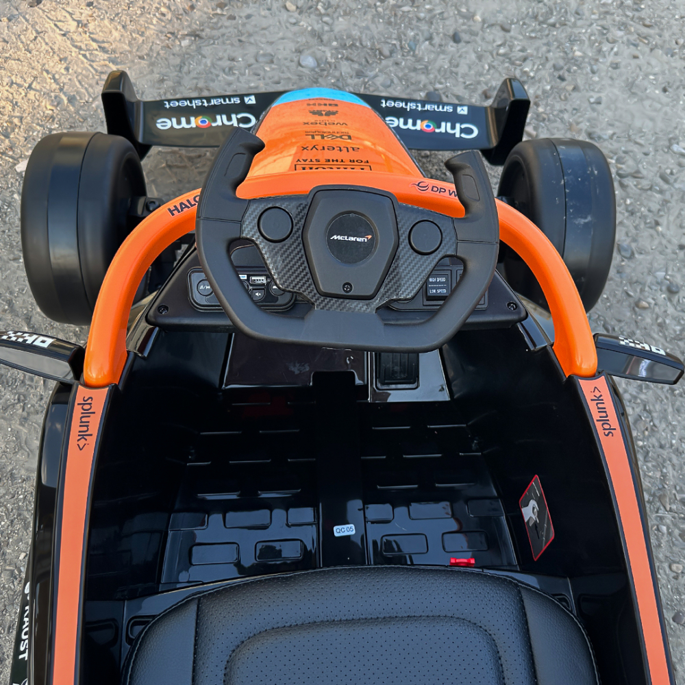 Masinuta electrica pentru copii, Formula 1 McLaren Racing 70W 12V, cu scaun tapitat [14]