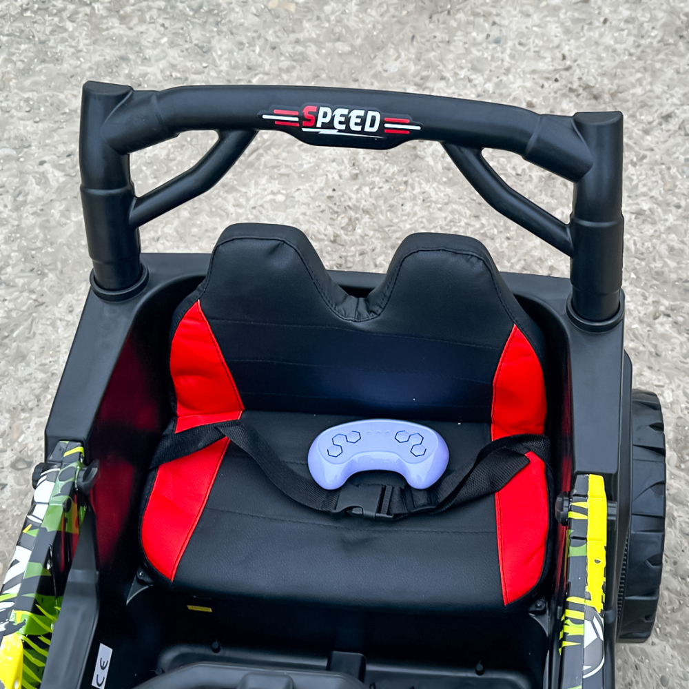 Masinuta electrica pentru copii, Kinderauto CAPE-X 4x4 100W, 12V, scaun tapitat, grafiti Green [16]