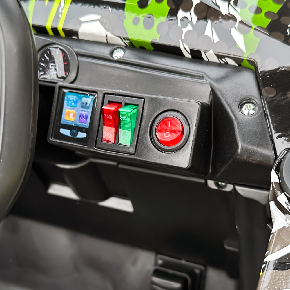 Masinuta electrica pentru copii, Kinderauto CAPE-X 4x4 100W, 12V, scaun tapitat, grafiti Green [14]