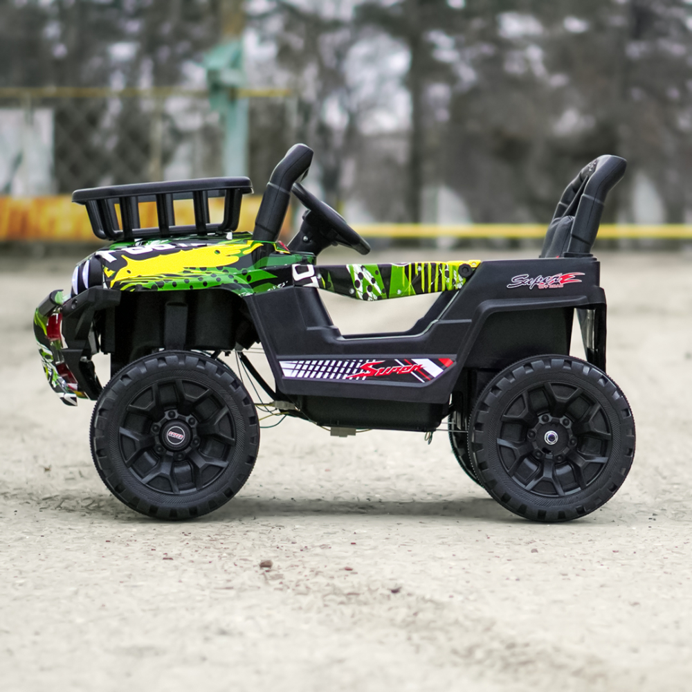 Masinuta electrica pentru copii, Kinderauto CAPE-X 4x4 100W, 12V, scaun tapitat, grafiti Green [6]