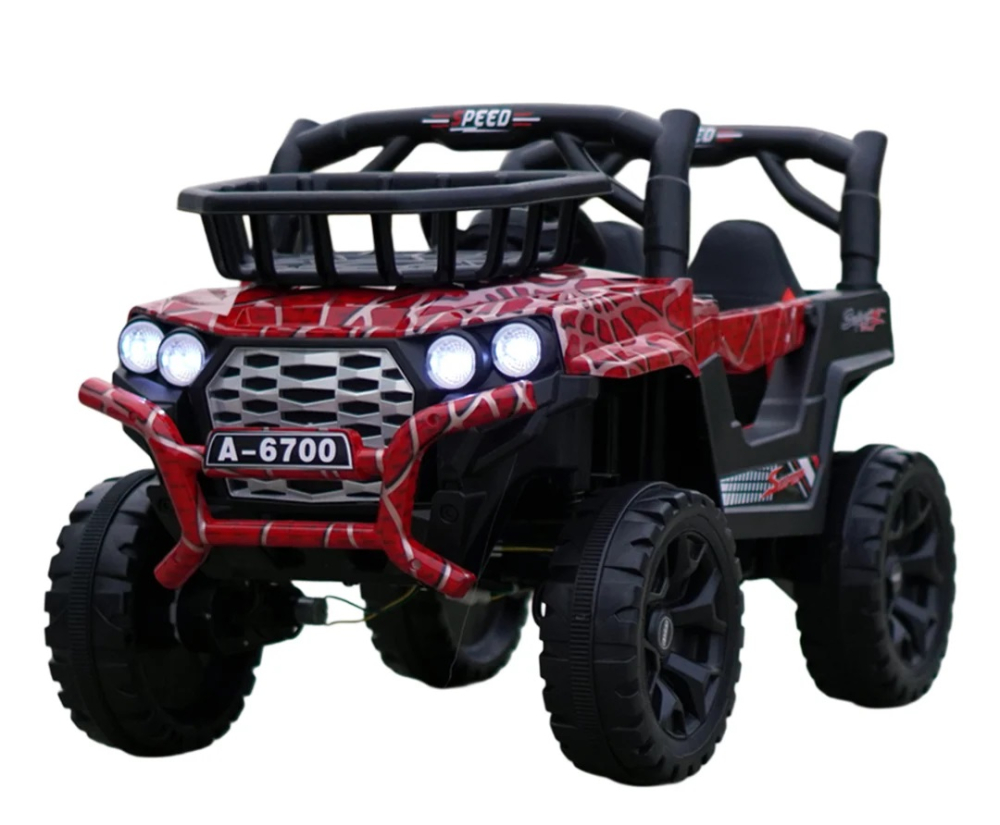 Masinuta electrica pentru copii, Kinderauto CAPE-X 4x4 100W, 12V, scaun tapitat, RED spider