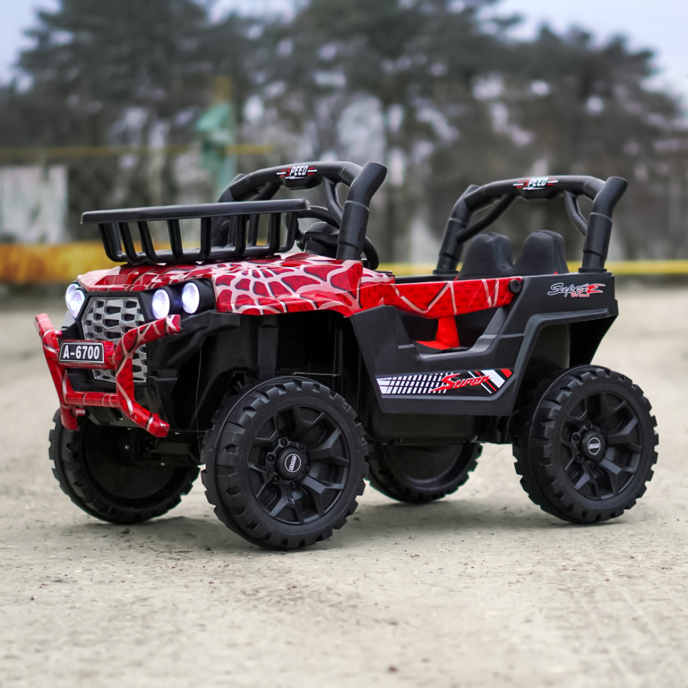 Masinuta electrica pentru copii, Kinderauto CAPE-X 4x4 100W, 12V, scaun tapitat, RED spider [5]