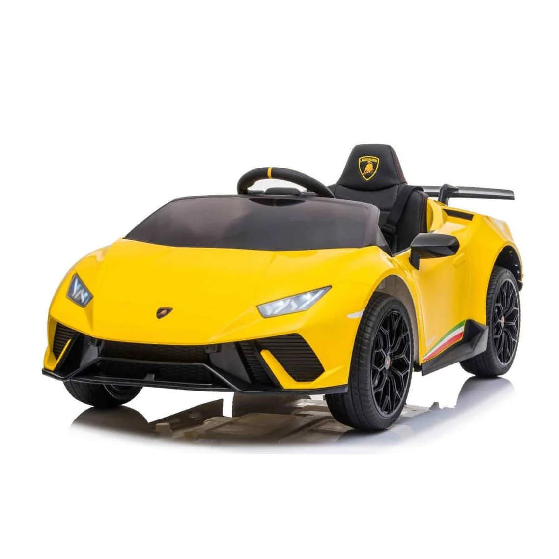 Masinuta electrica pentru copii 2-5 ani, Lamborghini Huracan, 4×4, putere 120W 12V, galbena Produse in stoc imagine 2022