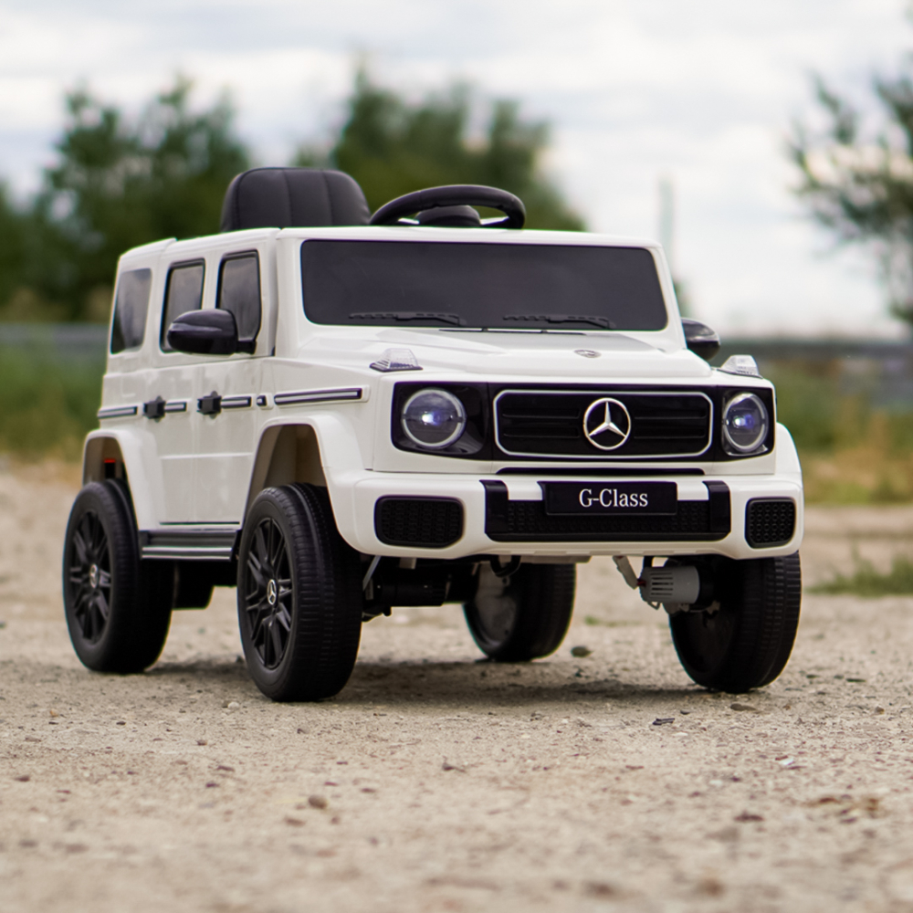 Masinuta electrica pentru copii Mercedes G580 4x4, 140W 12V 7Ah, premium, culoare alba [3]