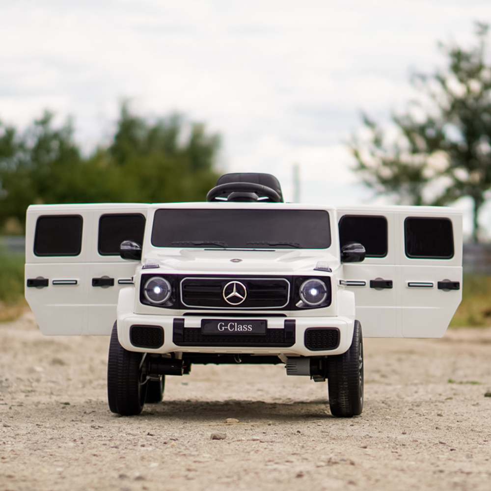 Masinuta electrica pentru copii Mercedes G580 4x4, 140W 12V 7Ah, premium, culoare alba [10]