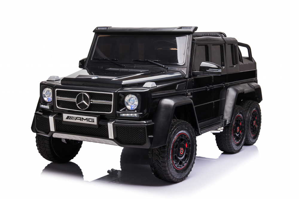 Masinuta electrica pentru 2 copii Mercedes G63 6x6 270W, dotari premium, culoare Negra