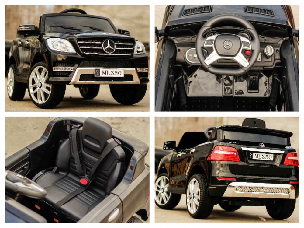 Masinuta electrica pentru copii Mercedes ML350 70W 12V cu ROTI Moi, culoare Negru [15]