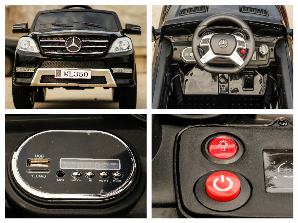 Masinuta electrica pentru copii Mercedes ML350 70W 12V cu ROTI Moi, culoare Negru [14]