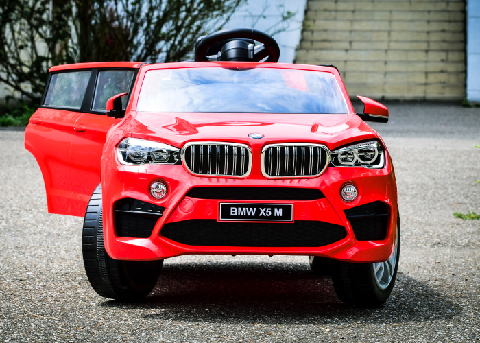 Masinuta electrica pentru copil 2-8 ani, Bmw X5M 90W 12V, scaun reglabil, culoare rosu [5]
