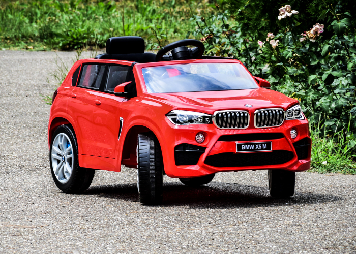 Masinuta electrica pentru copil 2-8 ani, Bmw X5M 90W 12V, scaun reglabil, culoare rosu [8]