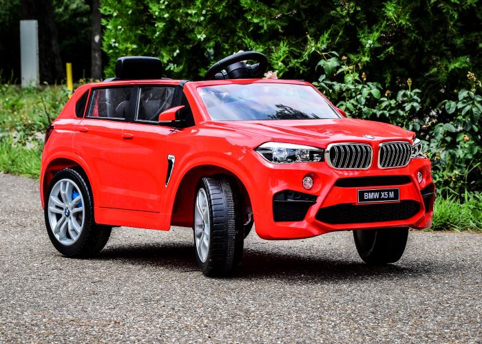 Masinuta electrica pentru copil 2-8 ani, Bmw X5M 90W 12V, scaun reglabil, culoare rosu [7]