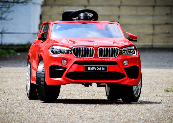 Masinuta electrica pentru copil 2-8 ani, Bmw X5M 90W 12V, scaun reglabil, culoare rosu [6]