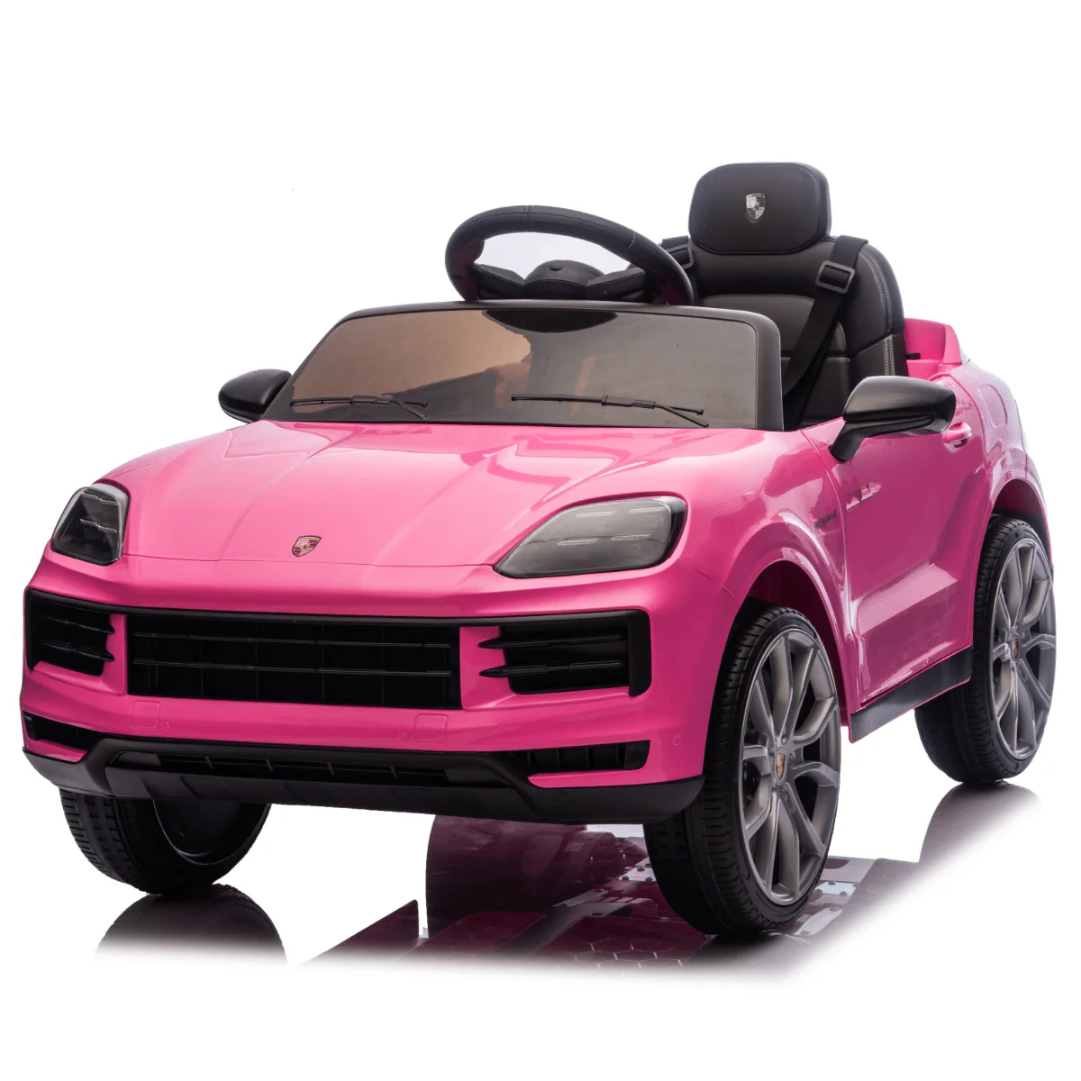 Masinuta electrica pentru copii, Porsche Cayenne 70W 12V, scaun tapitat, culoare roz