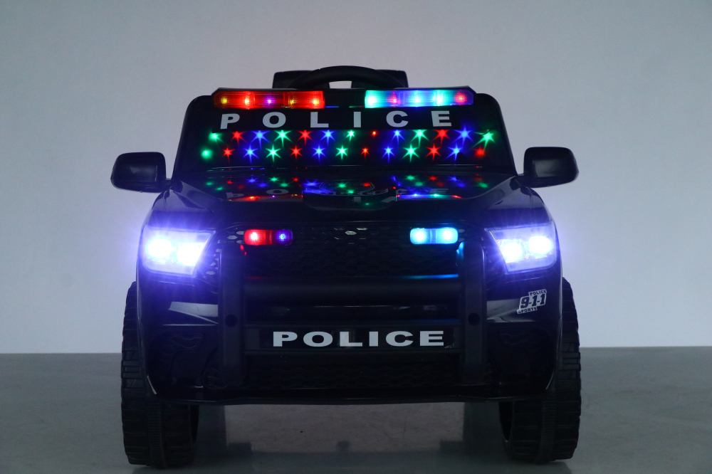 Masinuta electrica de politie, Kinderauto POLICE 911 120W 12V 7Ah premium, neagra [6]