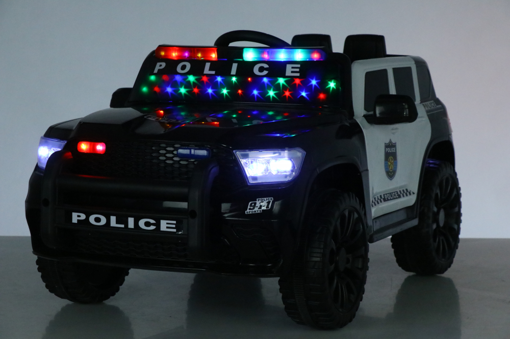 Masinuta electrica de politie, Kinderauto POLICE 911 120W 12V 7Ah premium, neagra [4]