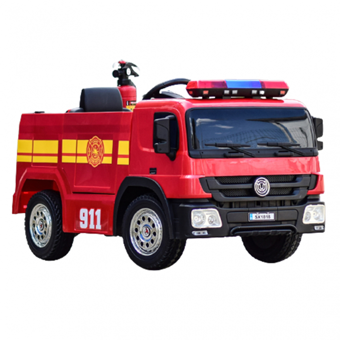 Masinuta electrica Pompieri Fire Truck Hollicy STANDARD RED electrica imagine noua responsabilitatesociala.ro
