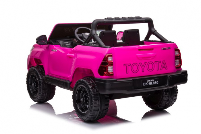 Masinuta electrica pentru fetite, Toyota Hilux 4x4 180W 12V 14Ah PREMIUM, culoare Barbie Pink [6]