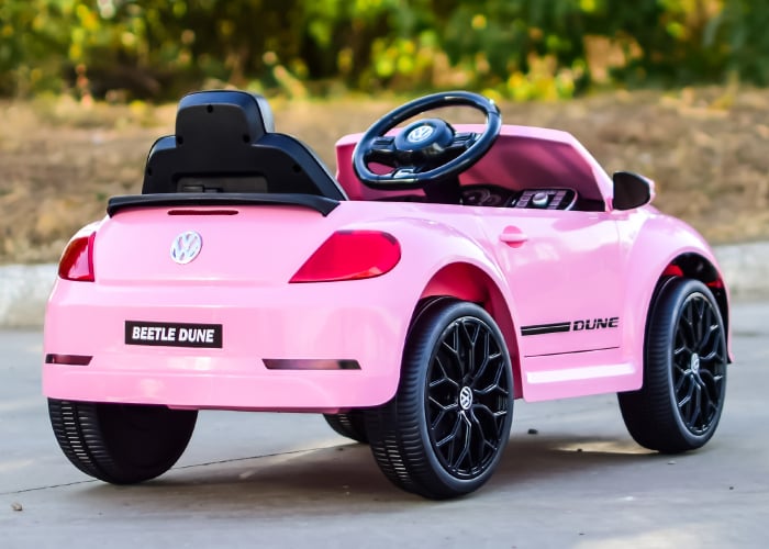 Masinuta electrica VW Beetle Dune 60W, 12V, bluetooth, amortizoare, roz [11]