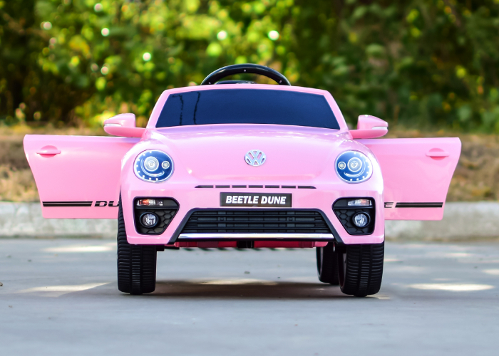 Masinuta electrica VW Beetle Dune 60W, 12V, bluetooth, amortizoare, roz [3]