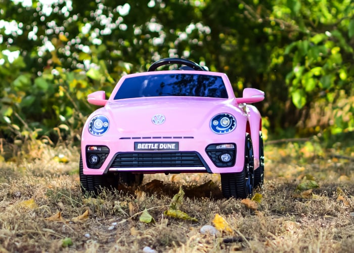 Masinuta electrica VW Beetle Dune 60W, 12V, bluetooth, amortizoare, roz [2]