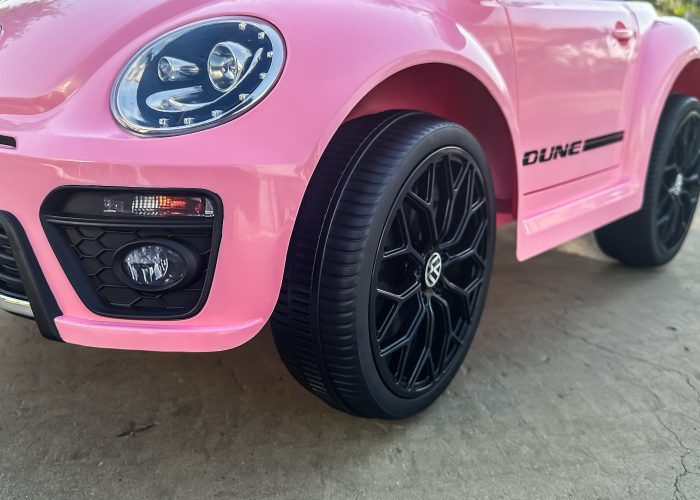 Masinuta electrica VW Beetle Dune 60W, 12V, bluetooth, amortizoare, roz [17]