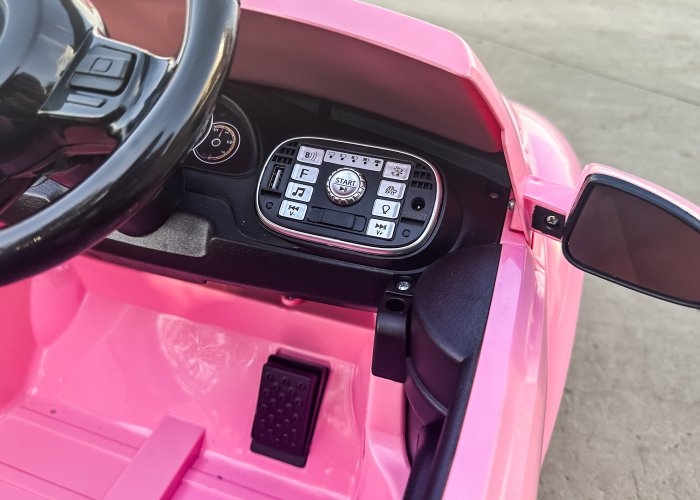 Masinuta electrica VW Beetle Dune 60W, 12V, bluetooth, amortizoare, roz [14]