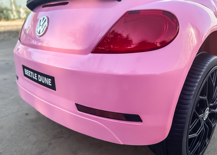 Masinuta electrica VW Beetle Dune 60W, 12V, bluetooth, amortizoare, roz [15]