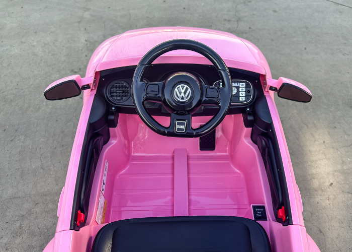 Masinuta electrica VW Beetle Dune 60W, 12V, bluetooth, amortizoare, roz [13]