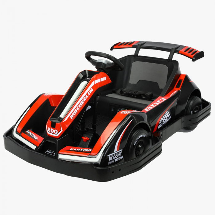 Masinuta-Kart electric pentru copii 3-11 ani, Racing 90W 12V 7Ah, telecomanda, culoare Rosie Vehicule speciale 2023-09-25