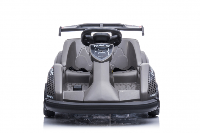 Masinuta-Kart electric pentru copii 2-5 ani, RACE8 35W 6V, telecomanda, culoare Gri [4]