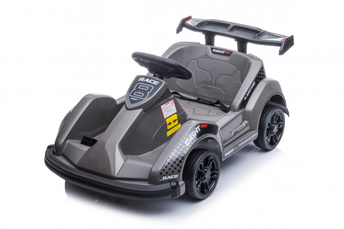 Masinuta-Kart electric pentru copii 2-5 ani, RACE8 35W 6V, telecomanda, culoare Gri [3]