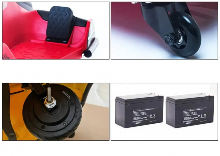 Masinuta-Kart electric, Rider Drift 360, pt copii 5-11 ani, 180W, 24V, cu CASCA si Genunchiere cadou, rosie [16]