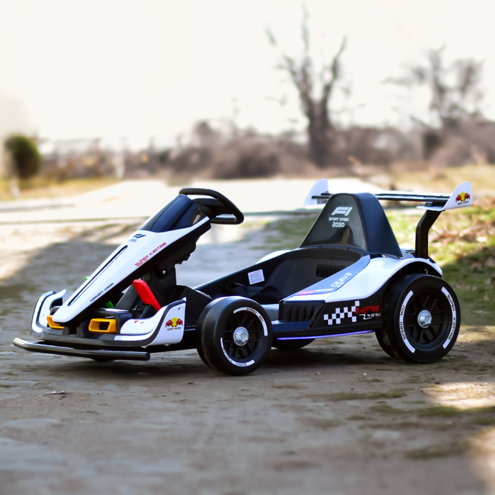 Kart electric pentru copii 3-11 ani, Racing F1, 500W, 24V, telecomanda, cu functie de drift, alb [4]