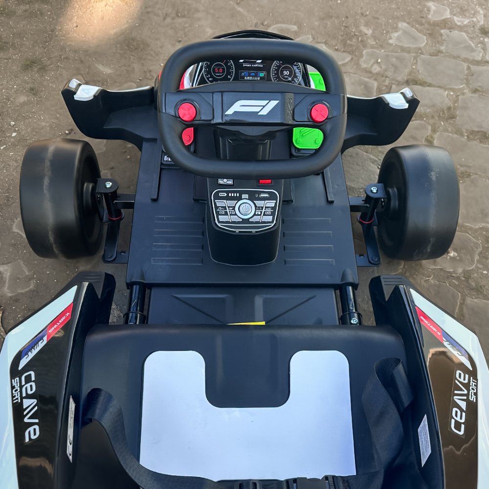 Kart electric pentru copii 3-11 ani, Racing F1, 500W, 24V, telecomanda, cu functie de drift, alb [12]