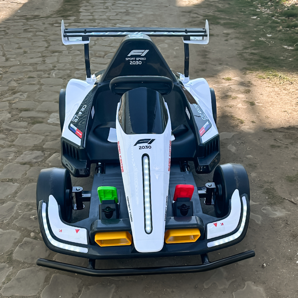 Kart electric pentru copii 3-11 ani, Racing F1, 500W, 24V, telecomanda, cu functie de drift, alb [17]