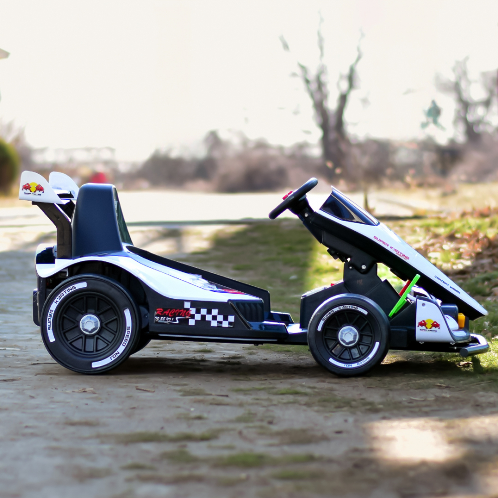 Kart electric pentru copii 3-11 ani, Racing F1, 500W, 24V, telecomanda, cu functie de drift, alb [6]