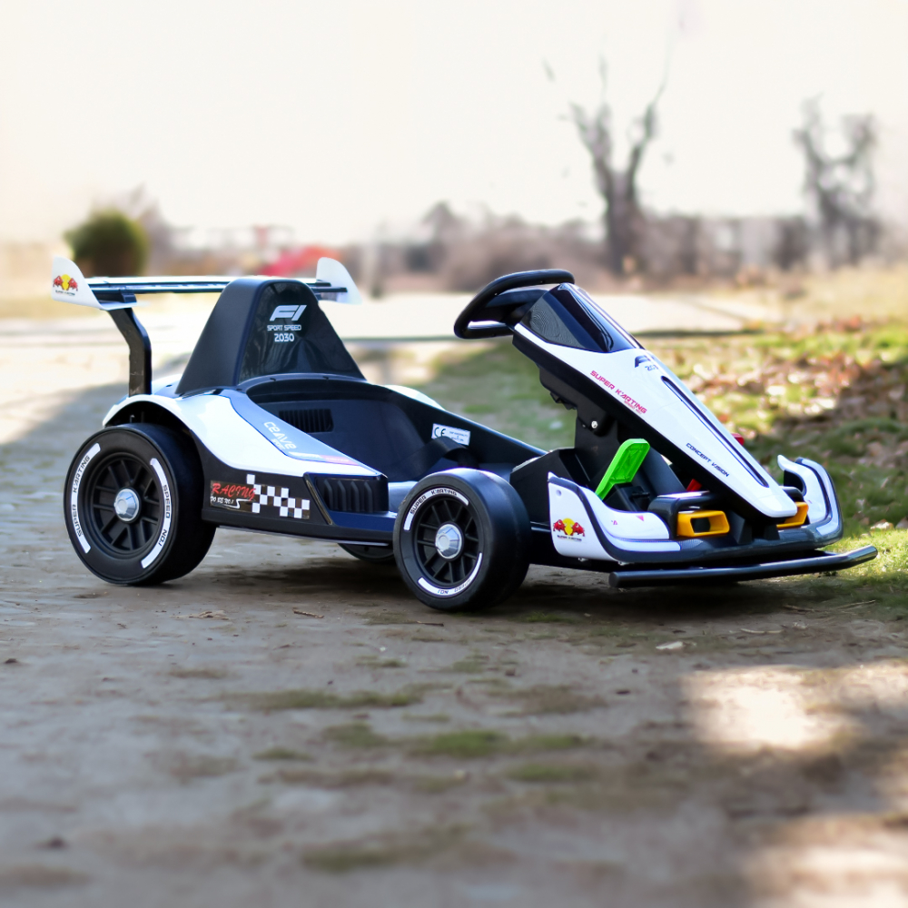 Kart electric pentru copii 3-11 ani, Racing F1, 500W, 24V, telecomanda, cu functie de drift, alb [5]