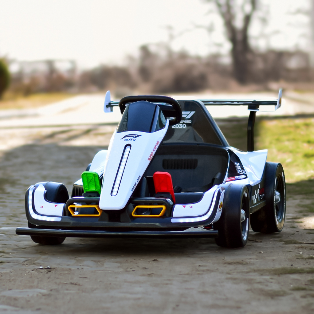 Kart electric pentru copii 3-11 ani, Racing F1, 500W, 24V, telecomanda, cu functie de drift, alb [2]