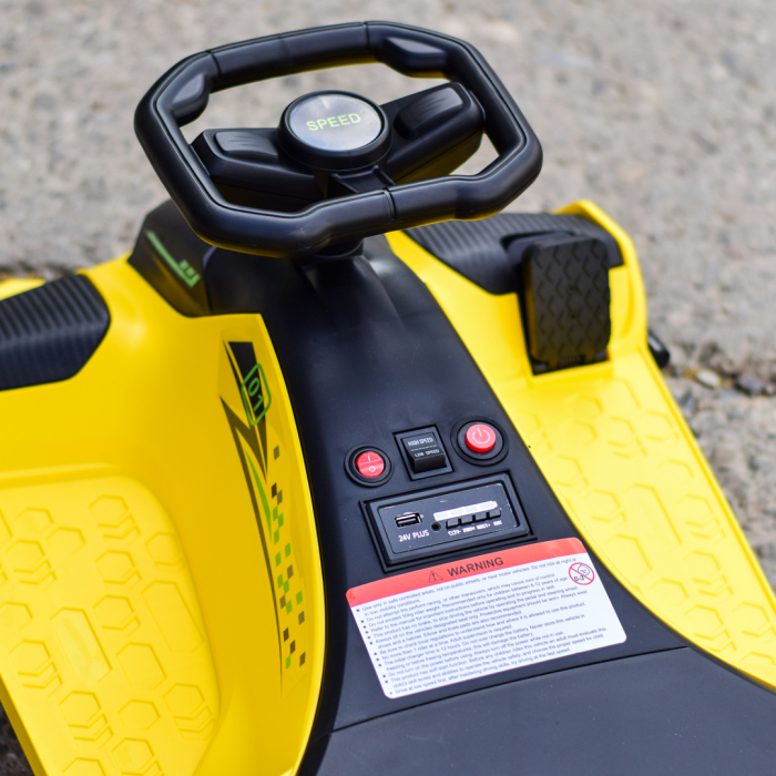 Masinuta Kart electric pentru copii 5-11 ani, Rider Drift 360, 180W, 24V, culoare Galbena [6]