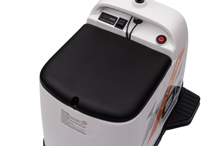Masinuta electrica pentru copii 5-9 ani, Kinderauto Box-Car 360, 180W, 24V, culoare alba [11]