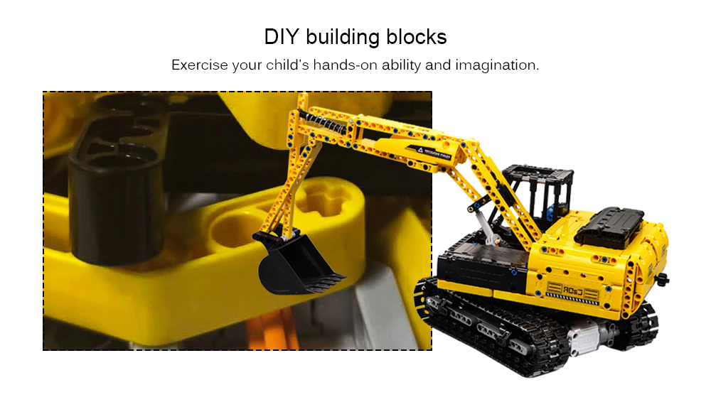 Excavator cu telecomanda CADA, set constructie din 544 piese [10]