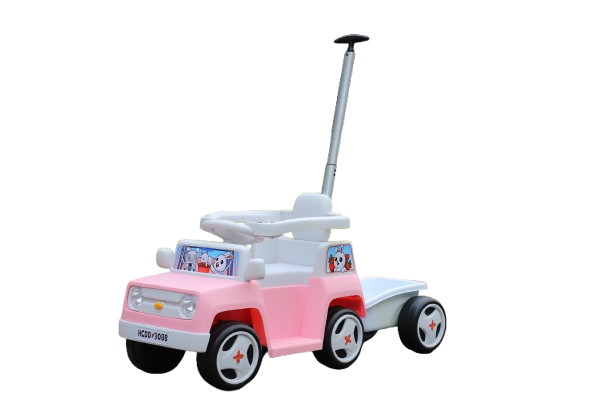 Masinuta pentru copii 4 in 1, Kinderauto FunnyBunny 60W 6V, cu telecomanda si remorca, roz [1]
