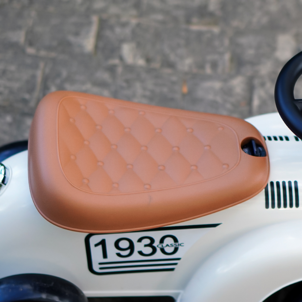 Masinuta premergator fara pedale, Kinderauto Retro Baby Car cu roti moi, alba [14]