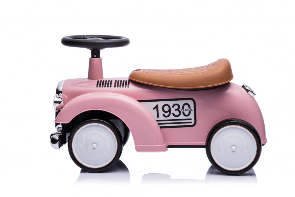 Masinuta premergator fara pedale, Kinderauto Retro Baby Car cu roti moi, roz [15]