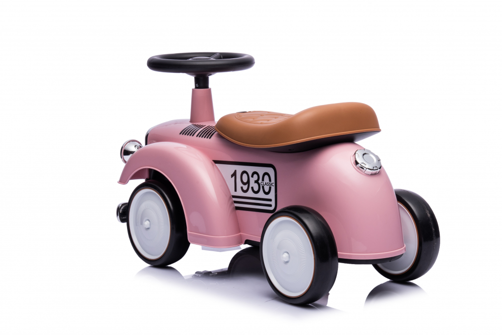 Masinuta premergator fara pedale, Kinderauto Retro Baby Car cu roti moi, roz [16]