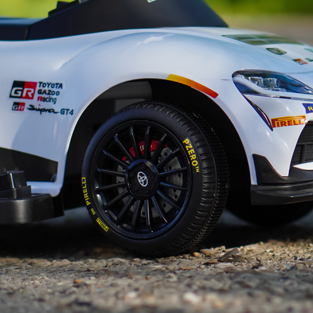 Masinuta electrica cu maner pentru copii, 3 in 1, Toyota GR Supra GT4, pentru copii 1-3 ani, 30W, 6V, alba [5]